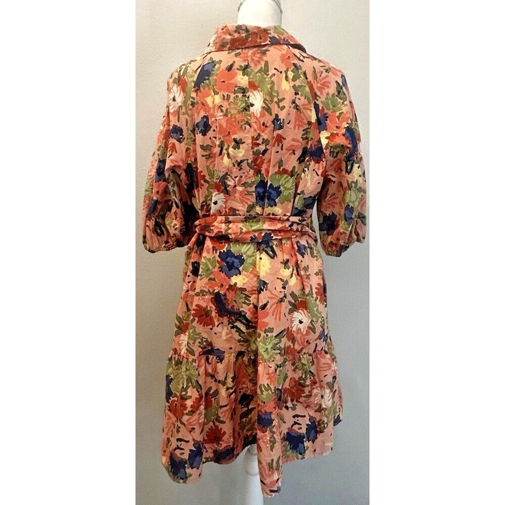 ELOQUII Elements Button Down Mini Dress With Flounce & Belt Plus Size 16 - Picture 3 of 12